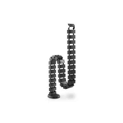 DIGITUS Kabelschlauch DA-90505 | Flexible Kabelführung für höhenverstellbare Tische | 4 Kanäle | 1,3 m | schwarz