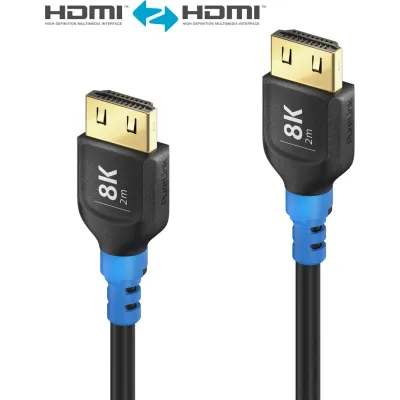 PureLink HDMI Kabel FlexInstall FI-H100-020 | 8K Ultra High Speed HDMI 2.1 | 2m | 48Gbps | UHD 8K@60Hz | flexibel | Blau