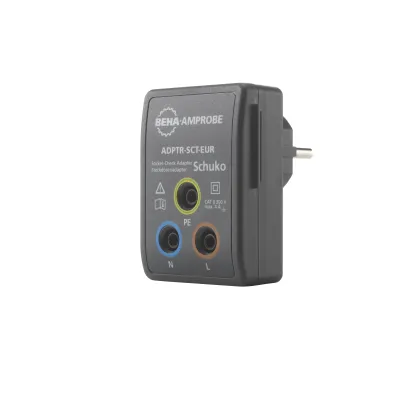 Beha-Amprobe Adapter ADPTR-SCT-EUR | Schuko Steckdosenprüfadapter | 230V 4A | CAT II | 4mm Sicherheit | IP40