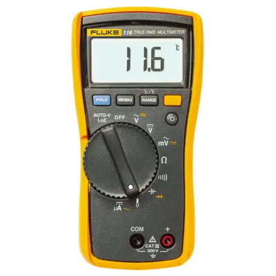 Fluke 116 Digital-Multimeter | True RMS | Temperaturmessung | Mikroampere | CAT III 600V | Gelb/Schwarz