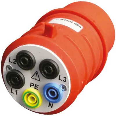 Beha-Amprobe Drehstromadapter DAA-16 | 16A CEE-Stecker 5-polig | 4 mm Buchsen | VDE 0100 Messadapter