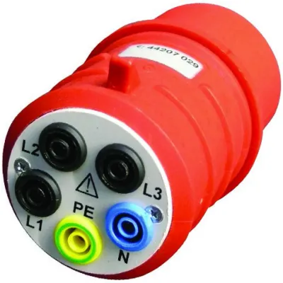 Beha-Amprobe Drehstromadapter DAA-32 / 2743850 | 32A CEE-Stecker 5-polig | 4 mm Buchsen | VDE 0100