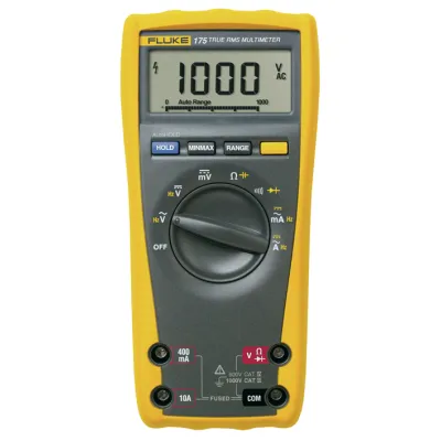 Fluke 175 Digitalmultimeter TRMS | Kapazitäts- & Frequenzmessung | CAT IV 600V | 1000V AC/DC | gelb