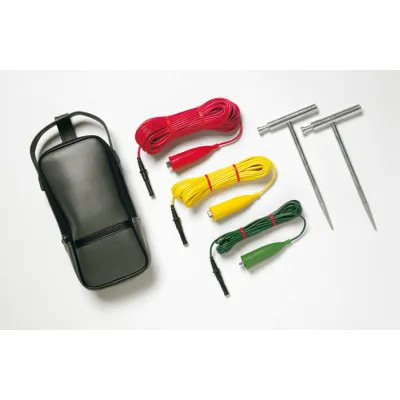 Fluke Erdungsmessspieß-Satz ES165X 2104706 | für 1653/1654B | 4mm Stecker | Silikonleitungen | Krokodilklemmen | Tasche