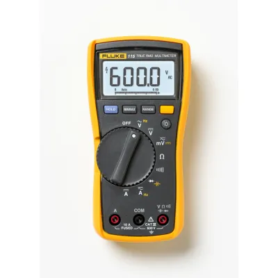Fluke Digital Multimeter FLUKE-115 EUR | TRMS | 600V AC/DC | 10A | Widerstand | Frequenz | Kapazität | CAT III | Schwarz