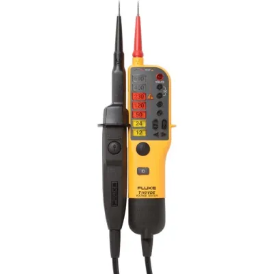 Fluke T110/VDE Spannungsprüfer 2-polig | LED-Anzeige | 12–690V AC/DC | CAT IV | mit Taschenlampe