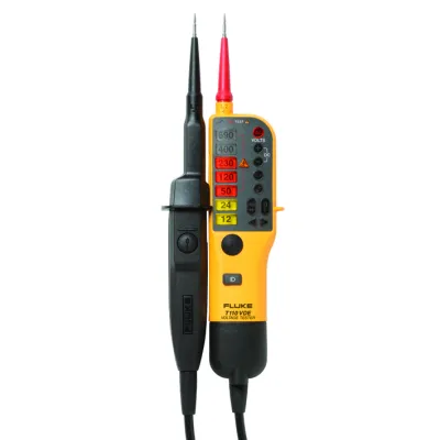 Fluke T110/VDE Spannungsprüfer 2-polig | LED-Anzeige | 12–690V AC/DC | CAT IV | mit Taschenlampe