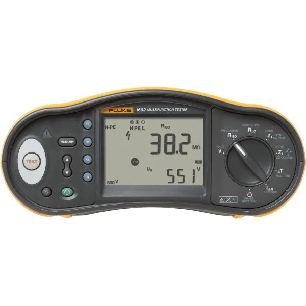 Fluke Installationstester FLK-1662 DE | RCD/FI Prüfung | Isolationswiderstand | Speicherfunktion | digital | mehrfarbig