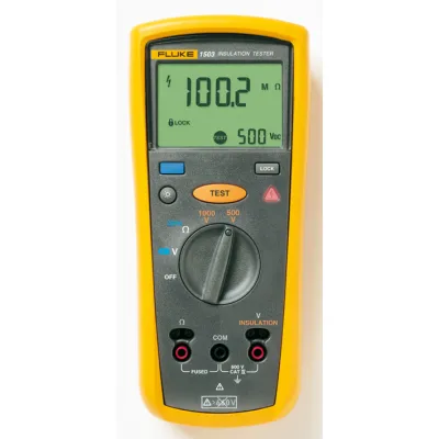 Fluke Isolationsprüfer 1503 | Digital | 500V/1000V Prüfspannung | Ohmmeter | Data Hold | inkl. Messleitungen | gelb