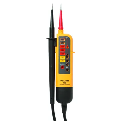 Fluke T90 Spannungsprüfer | 2-polig | LED | 12-690V AC/DC | Durchgangsprüfung | CAT IV | Gelb/Schwarz/Rot