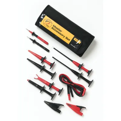 Fluke Messleitungs-Set TLK-225-1 | SureGrip Master Zubehörkit | 4mm Sicherheitsstecker | Silikon | CAT IV | Schwarz/Rot