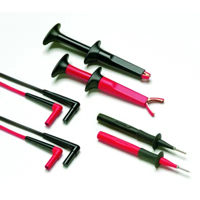 Fluke Messleitungs-Set TL220-1 | SureGrip | Silikon | CAT IV | 4mm Stecker | Krokodilklemmen & Messspitzen | Schwarz/Rot