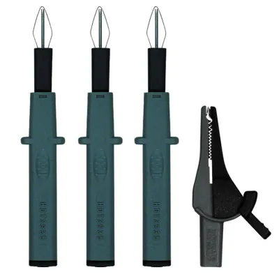 Beha Amprobe Prüfspitzen-Set 4 mm | selbsthaltend | für CEE-Steckdosen | CAT III 1000V | 3-teilig | schwarz
