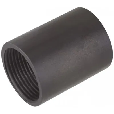 FRÄNKISCHE Stahlrohr-Gewindemuffe SM-E 50 | für Staro Gewinde-ES | M50 Innengewinde | brüniert Stahl | schwarz | 50 mm