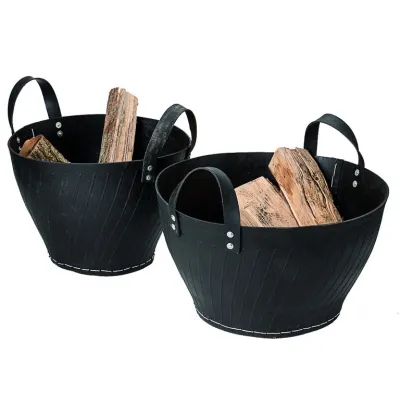 Benta Metrox Gummikorb 99170 | Korb aus recycelten Reifen | für Kaminholz, Garten, Pflanzkübel | 36x41cm | Schwarz