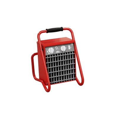 FRICO Heizlüfter Tiger TIG93 | 9 kW | 400V | Profi Elektroheizer | Thermostat | robuster Stahlrahmen | rot