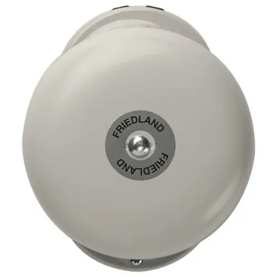 Friedland Alarm-Läutewerk 56-230 | 100 dB | 230/240V AC | Glockenschale Ø154mm | Aufputzmontage | Metall grau