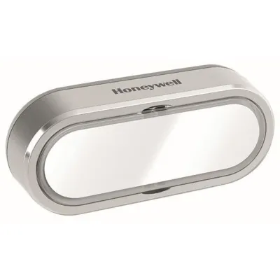 Honeywell Home Funk-Klingeltaster DCP911G | Namensschild | IP55 wasserdicht | Reichweite 200 m | Aufputz | silber/grau