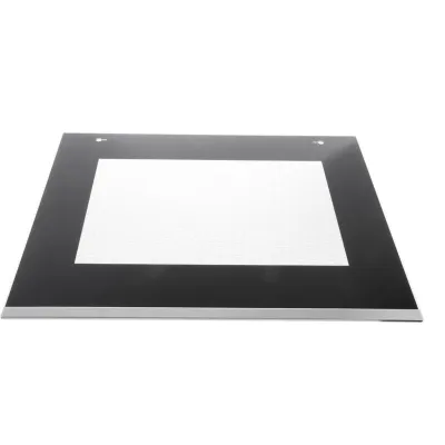 Frontglasscheibe für Ofen Bosch Siemens 20007556 Glas Schwarz Inox 60cm