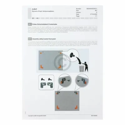 Frontglasscheibe schwarz 00776030