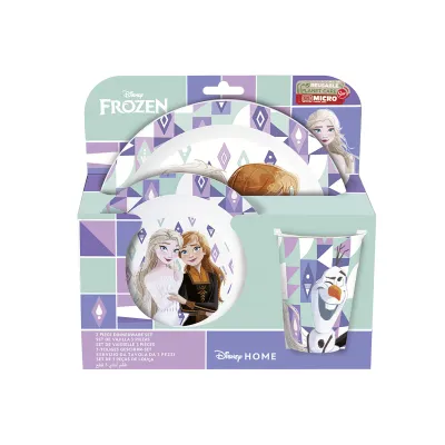 p:os Kindergeschirrset 3-teilig Frozen II | BPA-frei bruchsicher spülmaschinengeeignet | lila