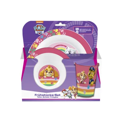 PAW PATROL Kindergeschirrset 3-tlg 33564099 | Frühstücksset Mädchen | BPA-frei, bruchsicher, spülmaschinengeeignet
