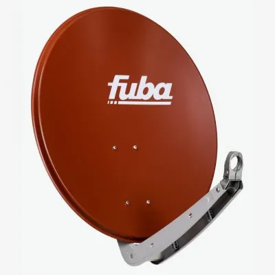 Fuba Satellitenschüssel DAA 650 R | Offset Sat Antenne 65 cm | Aluminium | wetterfest | rot | starker Empfang