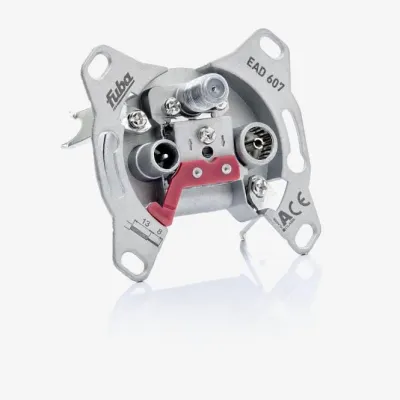 Fuba Unicable-Antennenenddose EAD 607 | 3-Loch | 7dB Dämpfung | programmierbar | Sicherheitsdose | SAT-TV & Radio