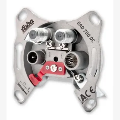 Fuba Antennendose EAD 700 DC | 4-Loch Enddose | SAT DVB-T Radio | Unicable | Unterputz | DC-Pass | 2x F-Buchse | 2 dB