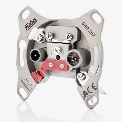 Fuba Antennen-Durchgangsdose GAD 207 | 2-Loch | 7,5 dB | 5-1006 MHz | IEC-Stecker/Buchse | Klasse A