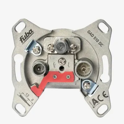 Fuba Antennendose GAD 510 DC | 3-fach SAT, DVB-T, Radio | 10 dB | Unicable | Unterputz | DC-Durchlass | Klasse A