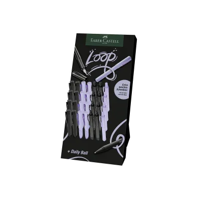 Faber-Castell Füller Set Loop+KS Daily Ball | 28-tlg. | Edelstahlfeder B | Kugelschreiber Blau | Soft-Griffzone