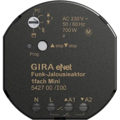 GIRA Funk Jalousieaktor Mini 542700 eNet | Unterputz | Funkbus | IP20 | 1-fach | 1000W | Rollladen & Jalousien-Steuerung