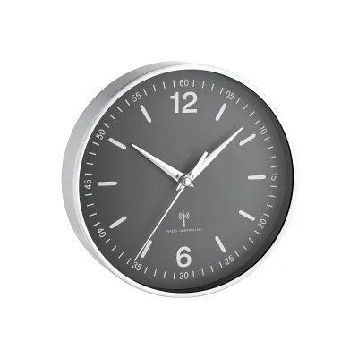 Funk-Wanduhr Alu/grau ø19,5cm