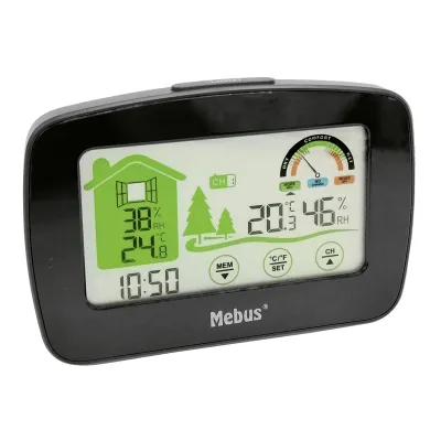 Siemens Funk Wetterstation | Digital kabellos | Touchfunktion | Thermometer/Hygrometer | Schwarz | 21x12x4cm