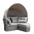 Bild: FRG Funktions-Liegeinsel MARBELLA 36410 | Rattan Gartenliege Halbkreis | klappbar | Polster & Kissen | 200x184cm | Grau