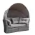 Bild: FRG Funktions-Liegeinsel MARBELLA 36410 | Rattan Gartenliege Halbkreis | klappbar | Polster & Kissen | 200x184cm | Grau