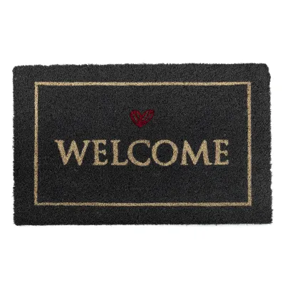 ASTRA Fußmatte Coco Style Welcome 10002446 | Kokosmatte 40x60 cm | rutschfest | antibakteriell | natur | Vinylrücken