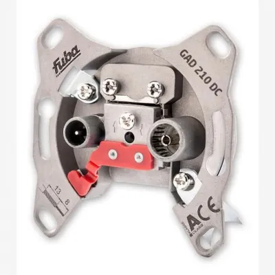 Fuba Universal-Durchgangsdose GAD 210 DC / 29440233 | 2-Loch | 10 dB | 5-2200 MHz | DC-Durchlass | Klasse A | TV/Radio