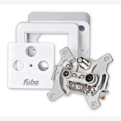 Fuba Sat-Durchgangsdose GAD 310 DC / 22520054 | 3-fach | DC-tauglich | 5-2400 MHz | Metallgehäuse | perlweiß