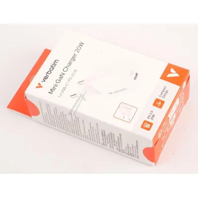 GaN Mini-Ladegerät 20W USB-C PD PPS für Handy Verbatim 32395 Schnelllader Kompak