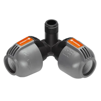 Gardena Winkelstück 2782-20 | Sprinklersystem Verbinder 25 mm x 1/2" AG | Quick&Easy | selbstdichtend | wetterfest