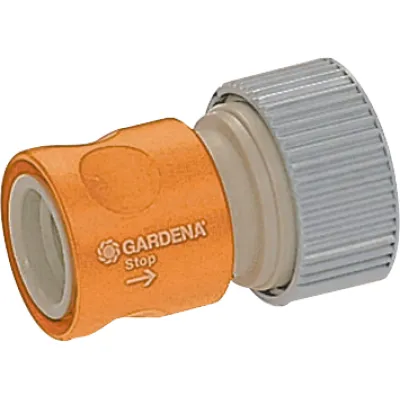 Gardena Profi-System Übergangsstück 2814-20 | Wasserstop | Schlauchanschluss 19mm auf 13mm | Kunststoff | orange/grau