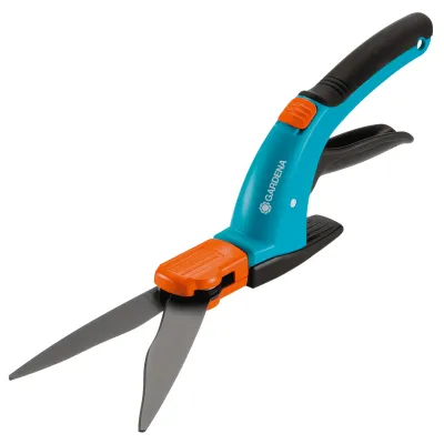 Gardena Grasschere Comfort 8734-20 | 360° drehbar | Wellenschliff | ergonomisch | für Links- & Rechtshänder