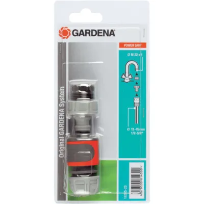 Gardena Schnellanschluss-Satz 18285-20 | Wasserhahnanschluss-Set für 13 mm & 15 mm Schläuche | Hahn- & Schlauchverbinder