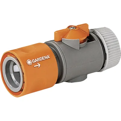 Gardena Regulierstop 2942-20 | Anschluss für 13 mm & 15 mm Schläuche | Wasserstopp | Grau-Orange