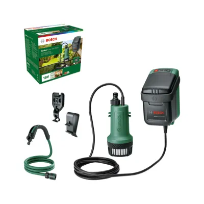 Bosch Akku-Regenwasserpumpe GardenPump 18V-2000 | Tauchpumpe ohne Akku | Timer | für Regenwassertanks