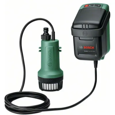Bosch Akku-Regenwasserpumpe GardenPump 18V-2000 | 18V 2,5Ah Akku | Tauchpumpe Regentonne | Timer | 25 m Reichweite