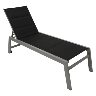 Freital Gartenliege 199x65 cm | Seniorenliege 42 cm hoch | Aluminium Grau | verstellbar | wetterfest | mit Rollen