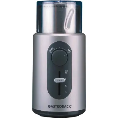 Gastroback Kaffeemühle 42601 | 5 Mahlgrade | Edelstahlmesser | Tassenwahl | 270W | abnehmbarer Behälter